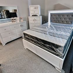 Bedroom Set With LED Lights 