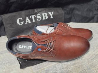 Gatsby Brown Leather Lace-Up Dress Shoes