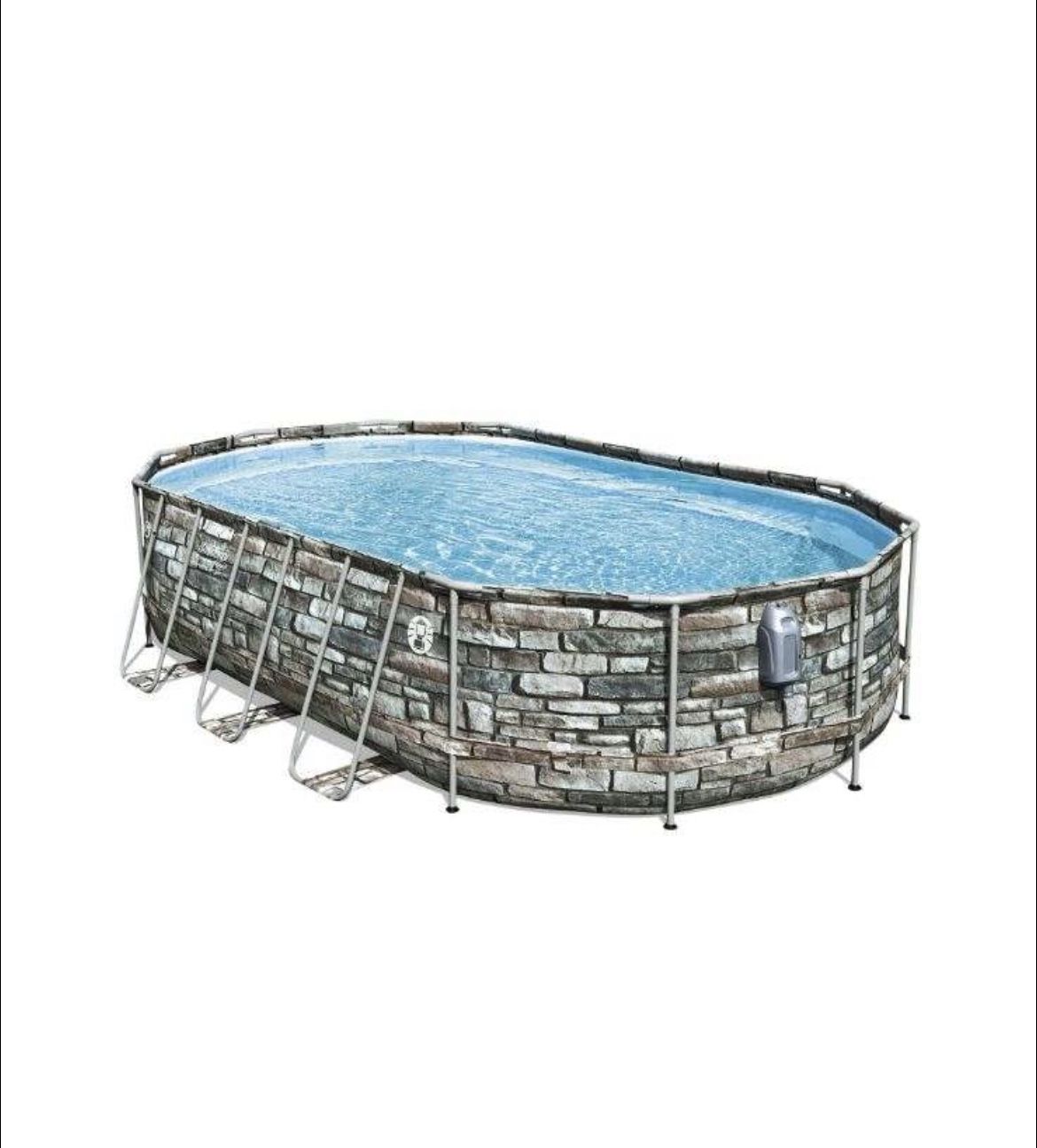 Coleman 20' Power Steel Comfort Jet Oval 48" Deep Metal Frame Above Ground Pool
