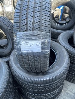 275/65/18 Goodyear! Set of four tires installed and balanced ! Set De 4 Llantas Instalación Y Balanceo