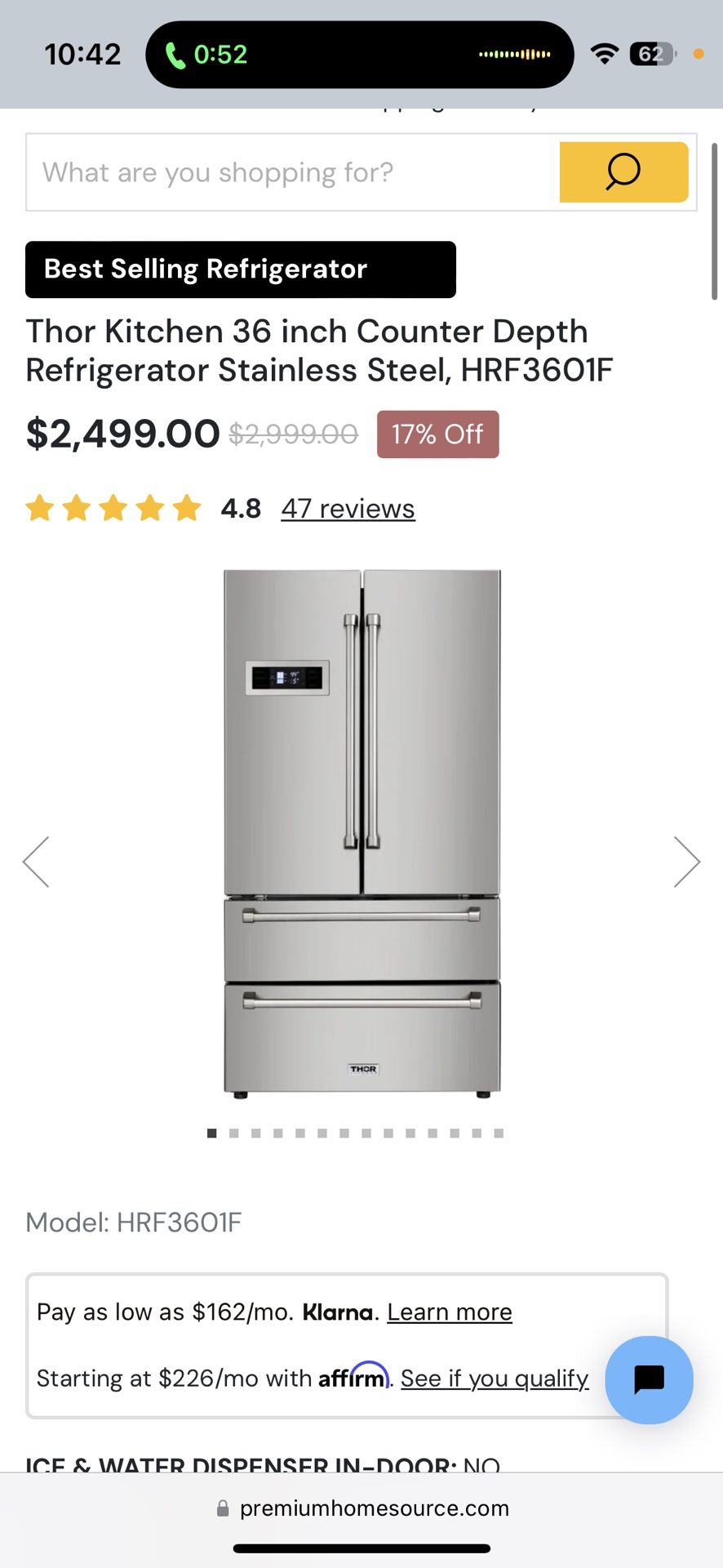 USED THOR refrigerator
