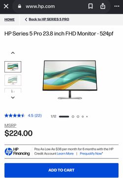 HP Series 5 Pro 23.8 inch FHD Monitor - 524pf