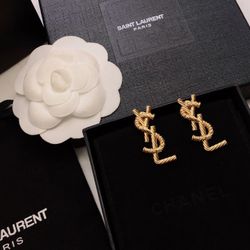 Saint Laurent letter stud earrings
