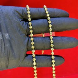10K GOLD MOON CUT BEAD CHAIN