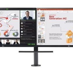 LG Two 24 Monitor Ergo Dual And DP Daisy Chain Stand