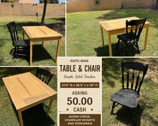 Rustic Wood Table & Chair Set – Great Project or Everyday Use!