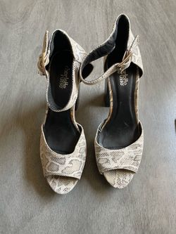 Charlotte Russe Snakeskin Block Heel Sandals