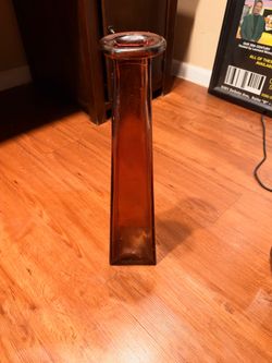 Tall Amber Glass Bud Vase
