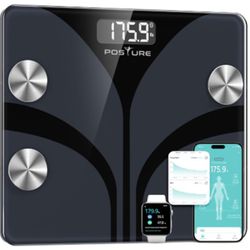 Báscula Posture para peso corporal, báscula inteligente digital de baño, analizador de 13 datos de composición corporal, báscula de peso con sincroniz