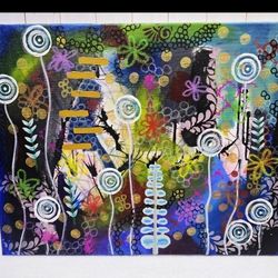 Beautiful Original Oil On Canvas Abstract Wall Art 16x20!!!