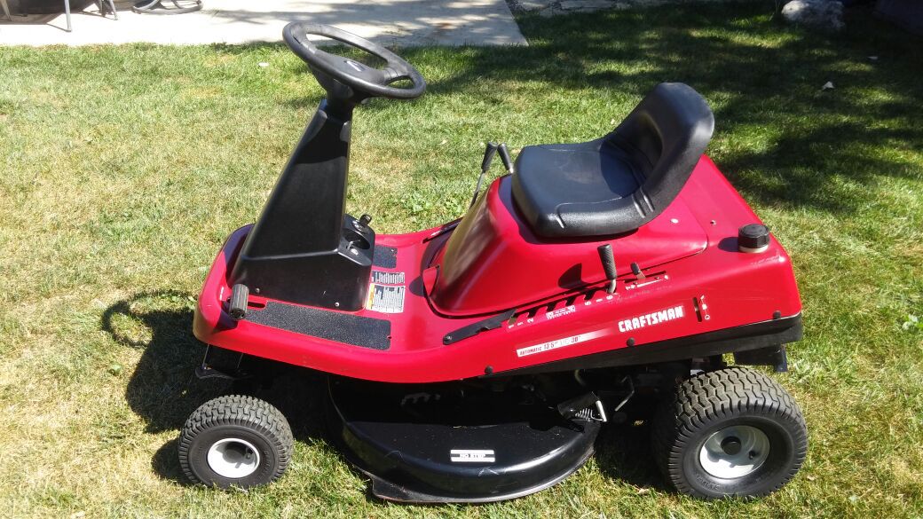 For sale a 30 inches cut 13.5hp craftsman riding lawnmower.