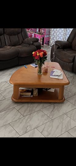 Wood Rolling Coffee Table