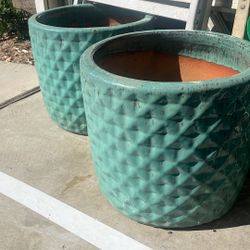 Two Nice Color Plant Pots 