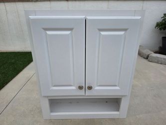 Bathroom Wall Storage Cabinets with Door and Open Shelves,over The Toilet Storage, White 24" L x 7.8" W x 28" H $30