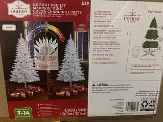 Holiday Time 6.5' Pre-Lit White Madison Pine Artificial Christmas