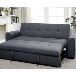 Gray Futon Sofa With Pullout