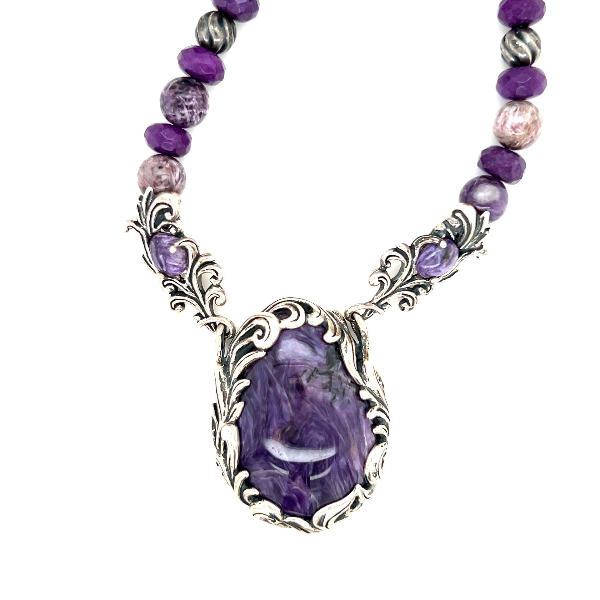 Carolyn Pollack Purple Stones Necklace 