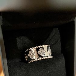 Clover vintage rings white gold plated