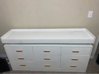 Large White 9 Drawer Dresser