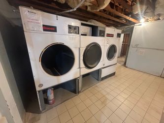 3 SpeedQueen Tumble Dryers + 2 washers