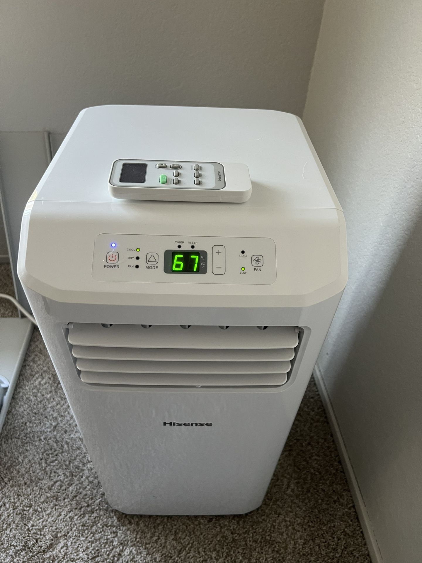 Hisense 6000 BTU DOE (115 Volts) White Vented Portable Air Conditioner With Remote Cool 250 - Sq Ft