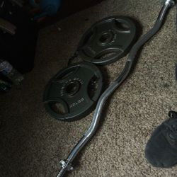 50lbs Of Weight And A Bar