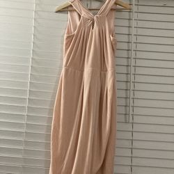 Velvet light pink party wear dress Like New