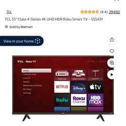(WITH 5yr INSURANCE) TCL 55" Class 4-Series 4K UHD HDR Roku Smart TV – 55S431