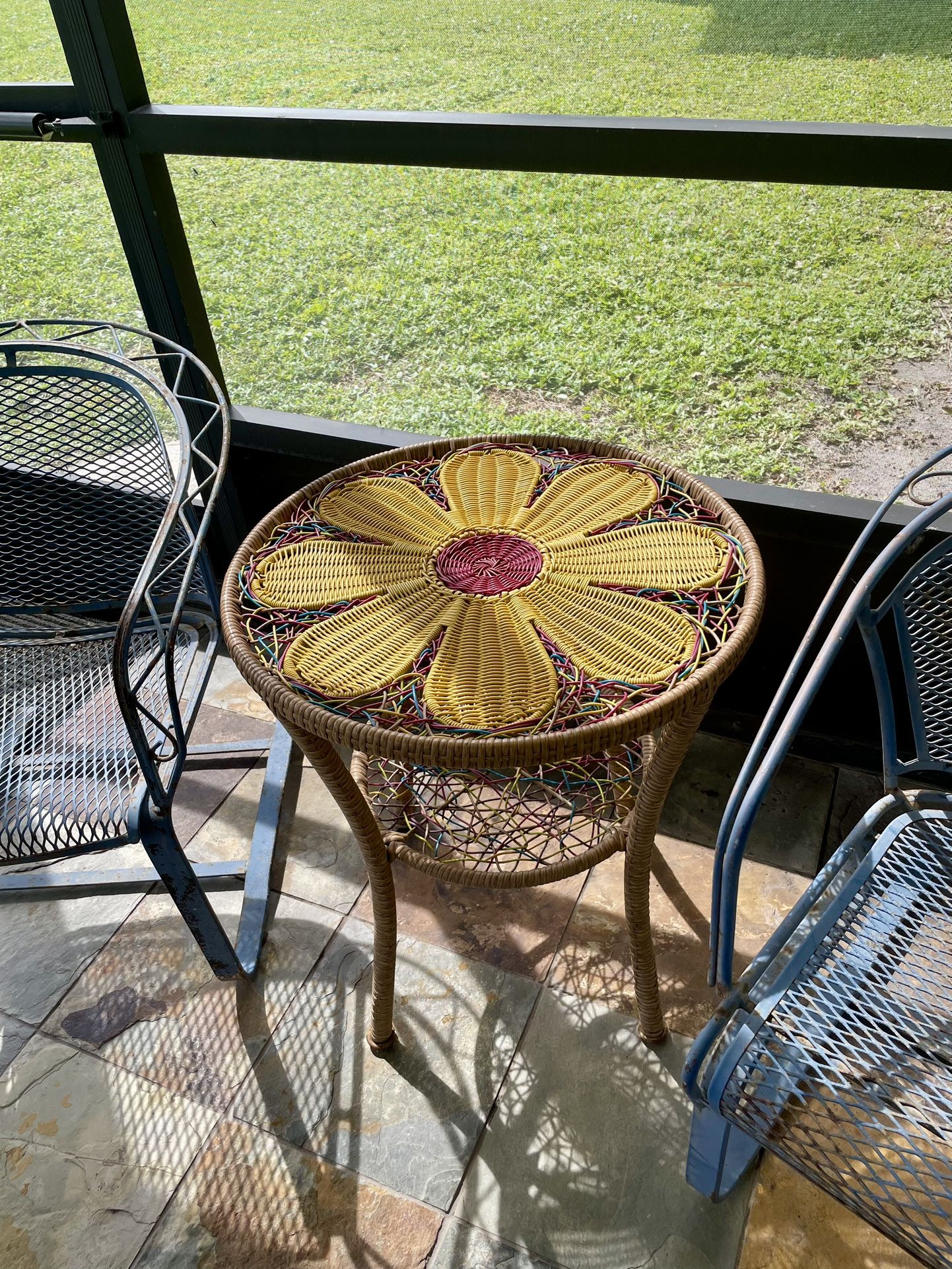 Pier One Rattan Daisy Side Table