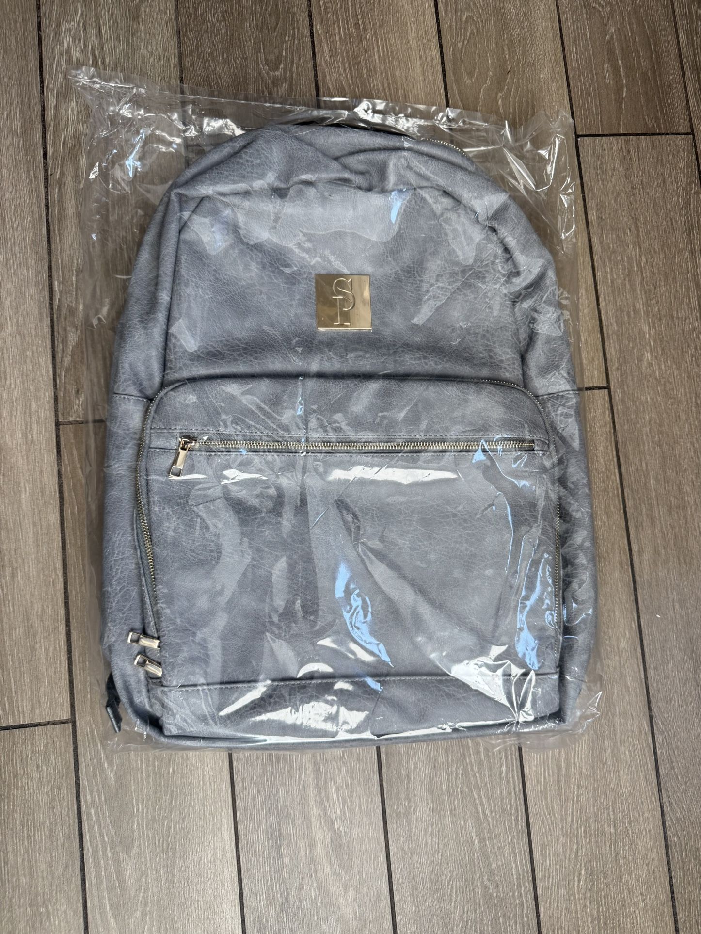 Grey Leather Sole Premise Commuter Backpack