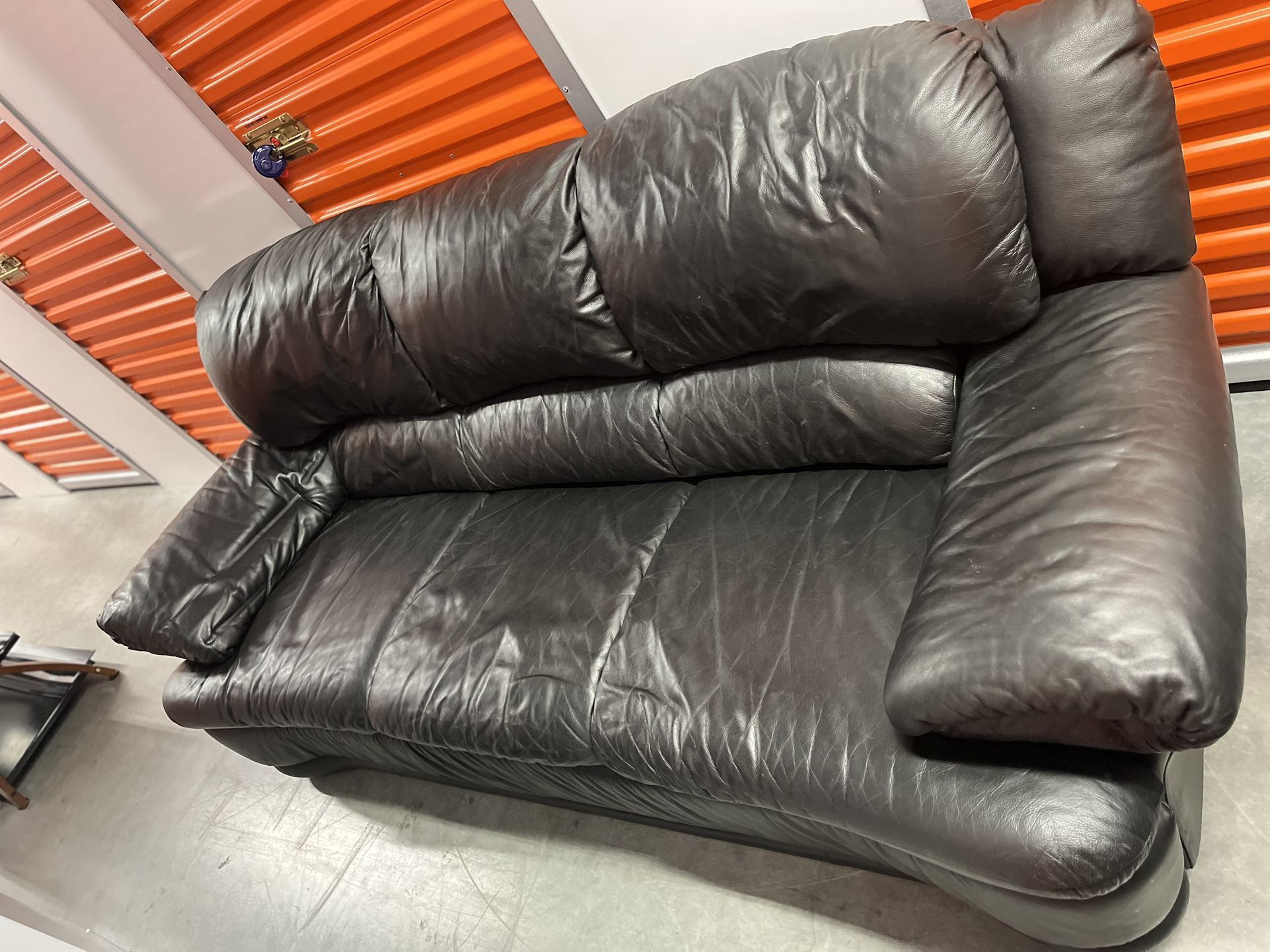 Leather couch and chair