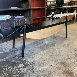 Sailboat-Shaped TV Stand, 70.87 inch Modern Entertainment Center with Drawer, MDF Wood Media Console Table, Unique Nautical Design, Sturdy Metal Suppo