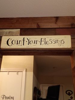 $25 Rustic Wooden "Count Your Blessings" Wall Sign
