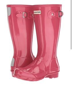 Hunter Original Gloss Tall Pink Rain Boots Women 5 US EU 35/36. Condition is "Pre-owned". See pictures ask questions and make an offer!