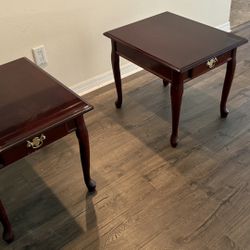 End Tables Solid Wood Cherry Finish