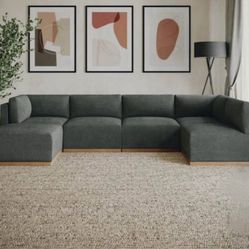 Henredon Murphy Fabric Modular Sectional with Ottoman