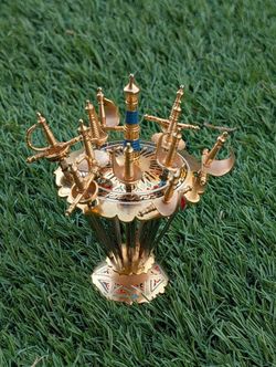 Mid-Century Modern Toledo Spain Miniature 11 Sword Appetizer Set - Rare Barware