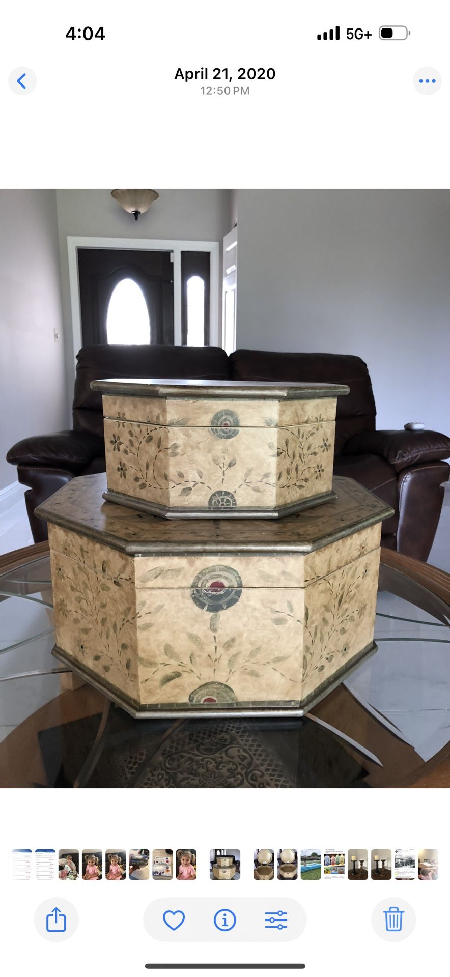 TWO  DECORATIVE WOOD BOXES 