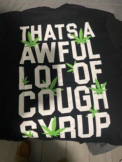 Black Graphic T-Shirt Cough Syrup Printe