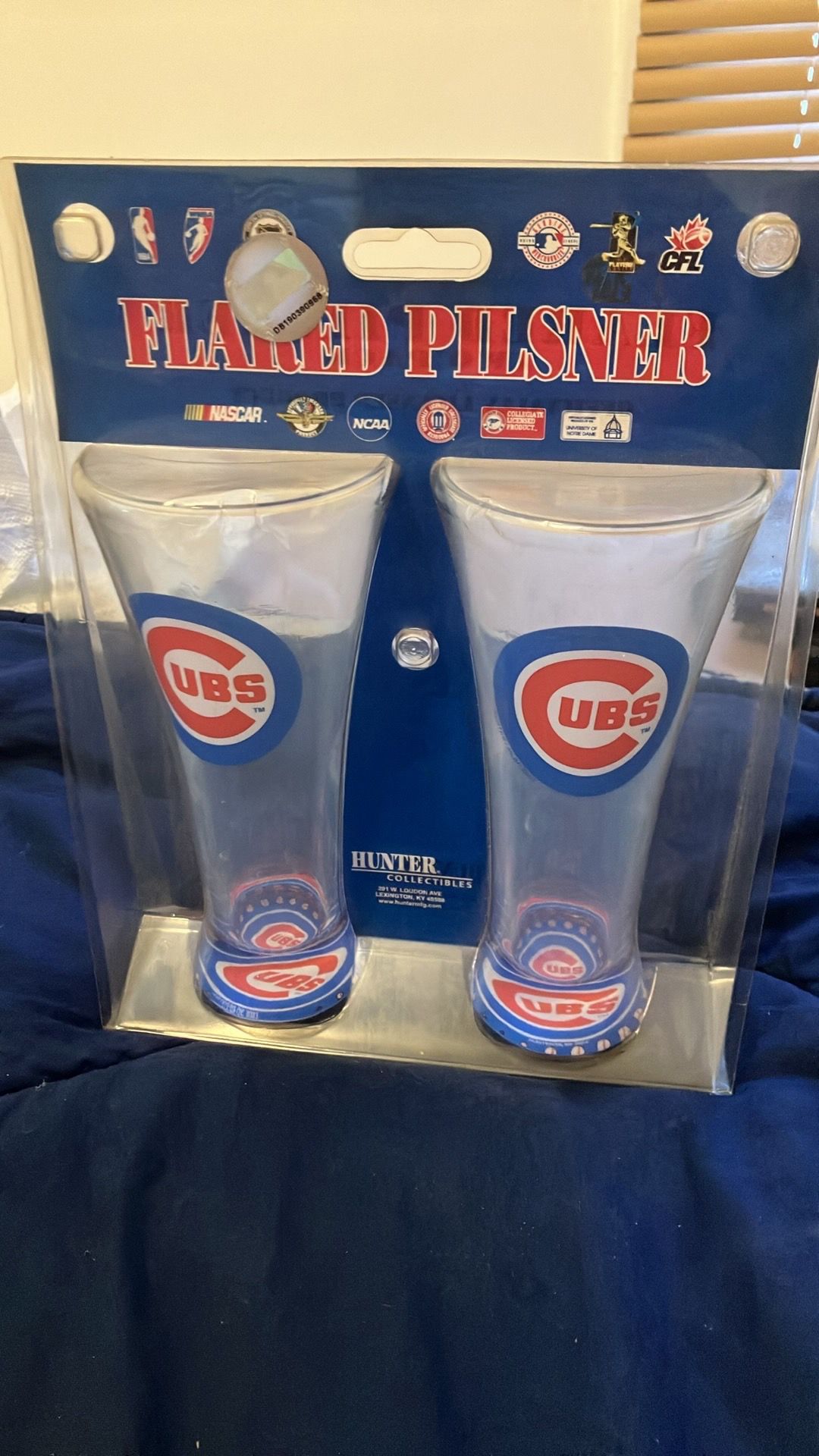 Hunter Collection Flared Pilsner 2 pack Cubs glasses