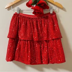 NWOT Sparkling Red Mini Skirt L (10/12) Fits Small women, too! - Cat & Jack