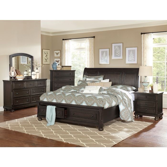 Casual, Transitional Styling Queen Bedroom Set w/Storage Drawers