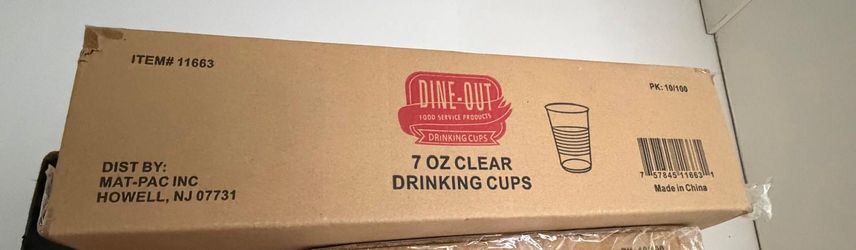 New 7 oz Clear Plastic Drinking Cups – 5,000 Count