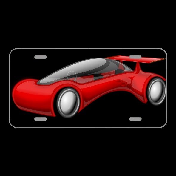 License Plate Novelty Car Front Car Race Car Futuristic Vehicle