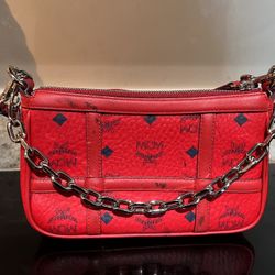 MCM Delmy Visetos Mini Chain Crossbody