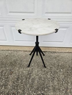 Noir Adjustable Height Side Table Industrial Decor
