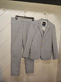 Kids' Blue Seersucker Two-Piece Suit