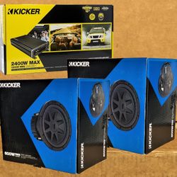 Kicker CX Mono Power Amplifier Subwoofer System CVX 10" Dual Voice Coil Subwoofers 2400 Watt CVX10 CompVX Package 🚨 No Credit Needed 🚨 