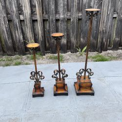 3 Metal Candle Holders In Good Condition $30 Firm On Price