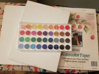 Watercolors set of colors plus special water color paper
